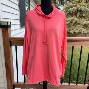 Bette & Court Women’s XXL Athletic Pullover Hoodie Coral Long Sleeve Pullover